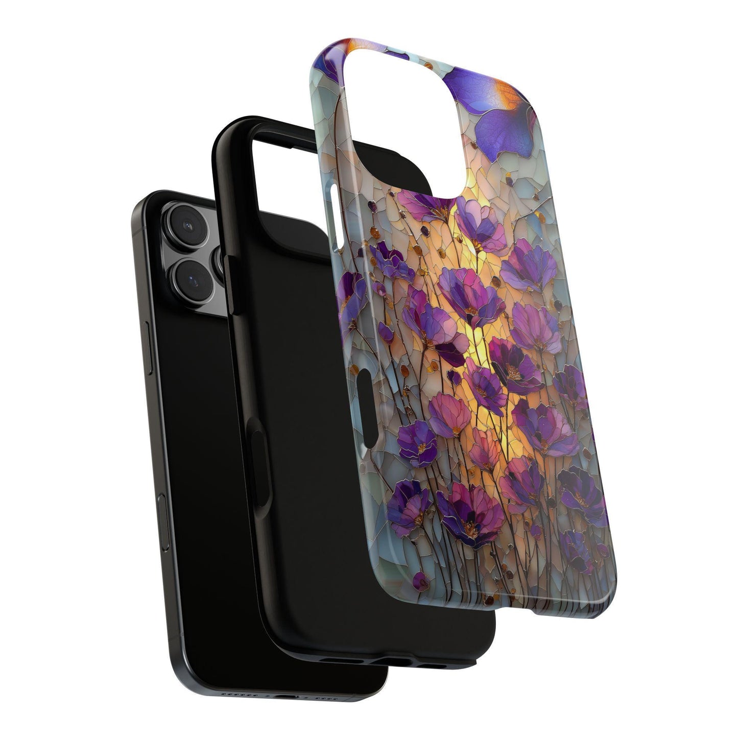 Wildflowers Purple Floral Stained Glass