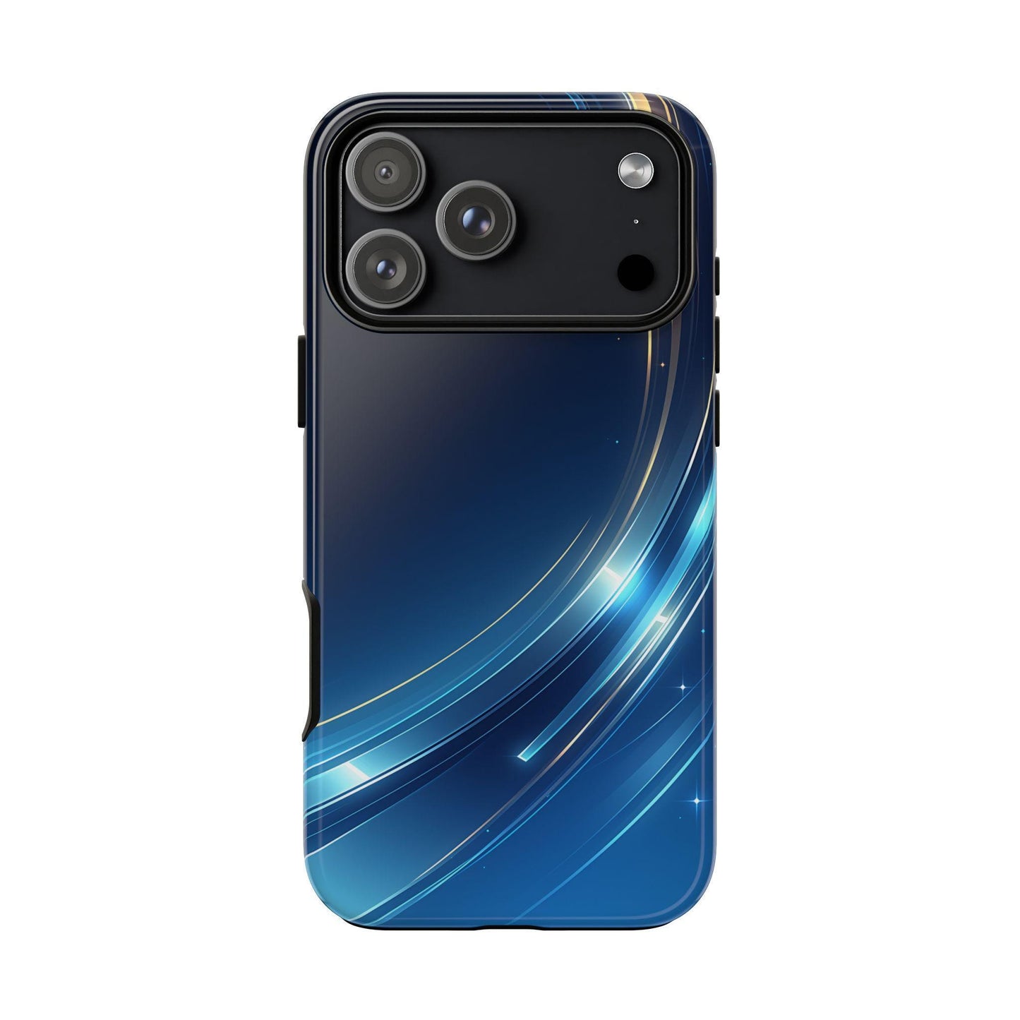 Blue Metallic Curved Wave