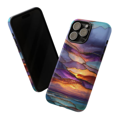 Serene Lavender Sunset Glass Layers