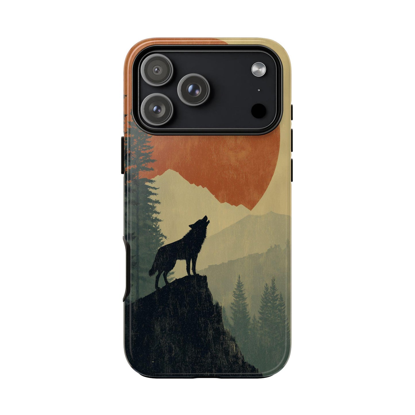 Wolf Howling Silhouette Wilderness