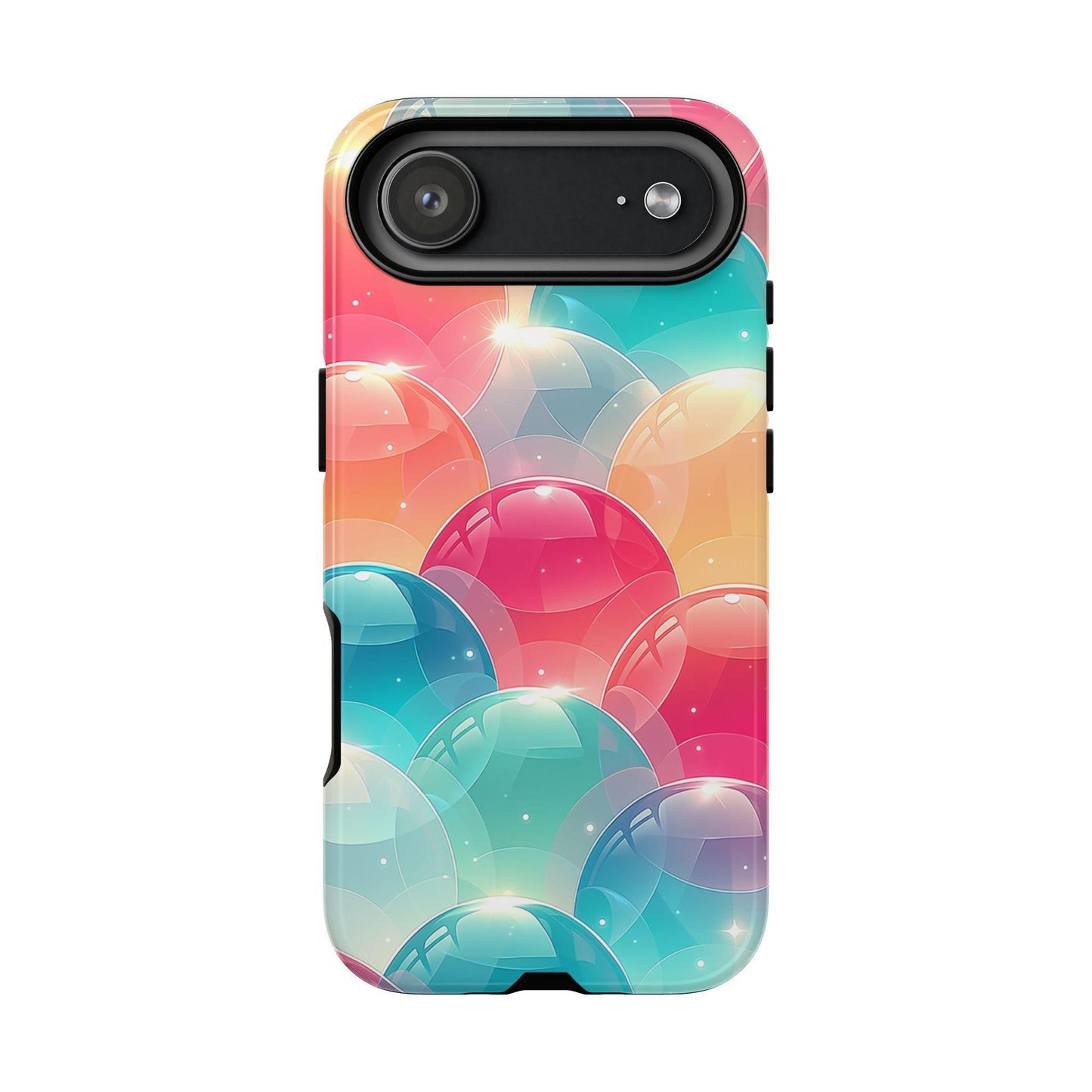 Pastel Orb Bubbles Teal Coral