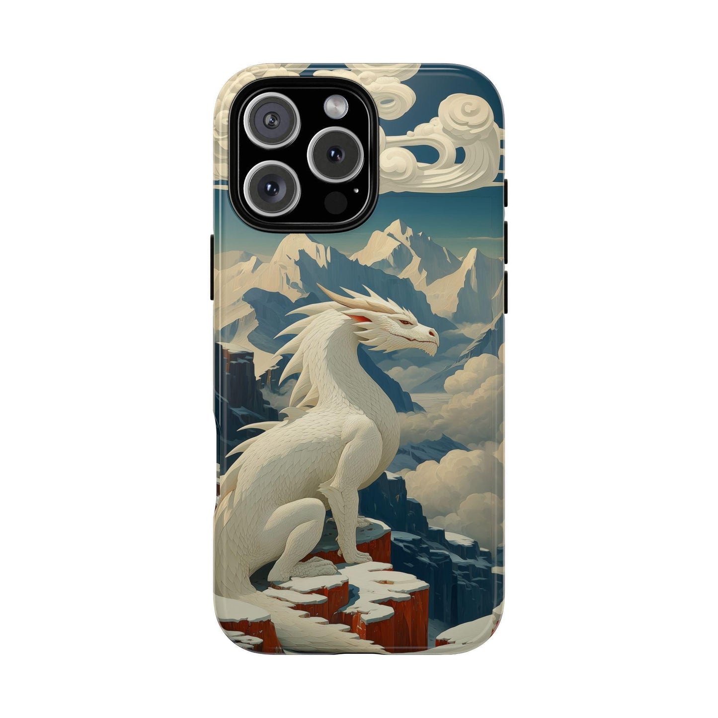 Ice White Dragon Blizzard Mountains