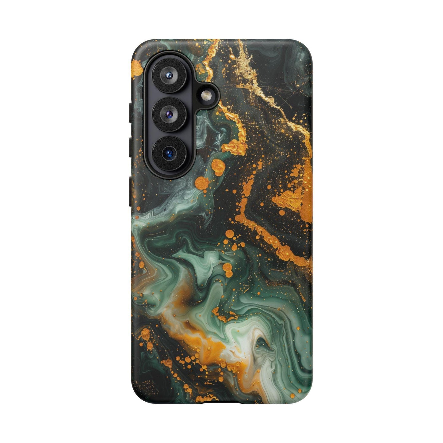 Luxury Marble Green Gold Liquid Wave
