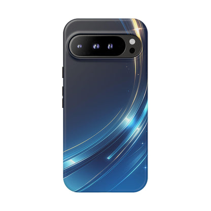 Blue Metallic Curved Wave