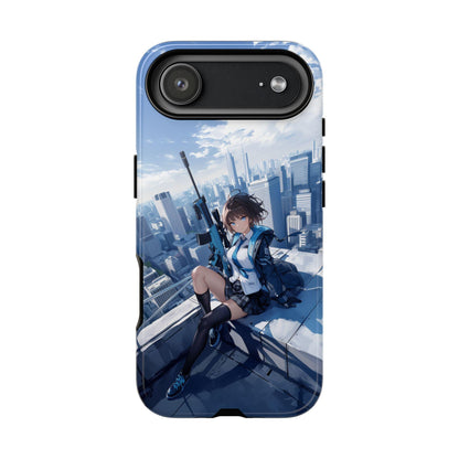 Anime Schoolgirl Sniper City Rooftop