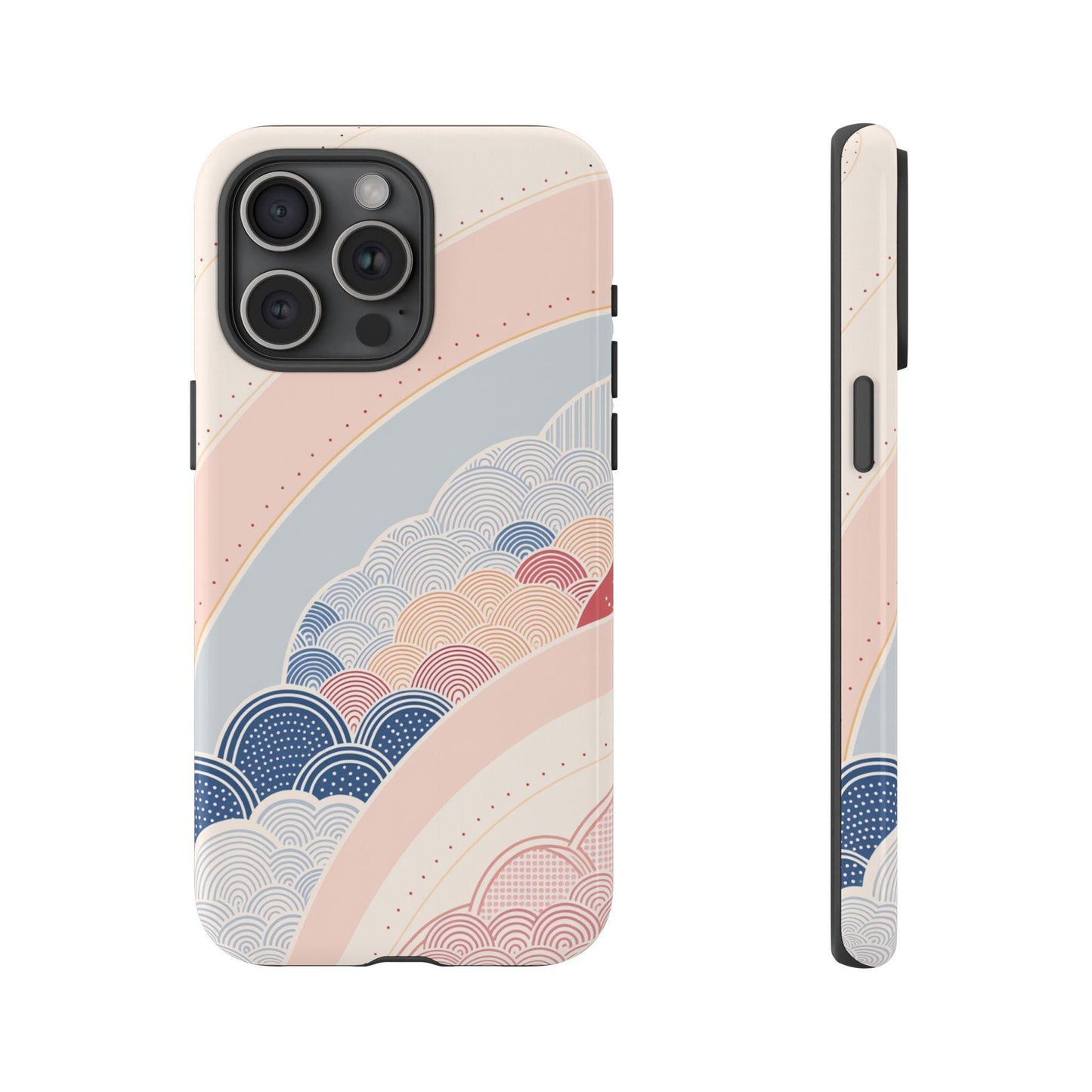 Retro Abstract Pastel Blue Pink