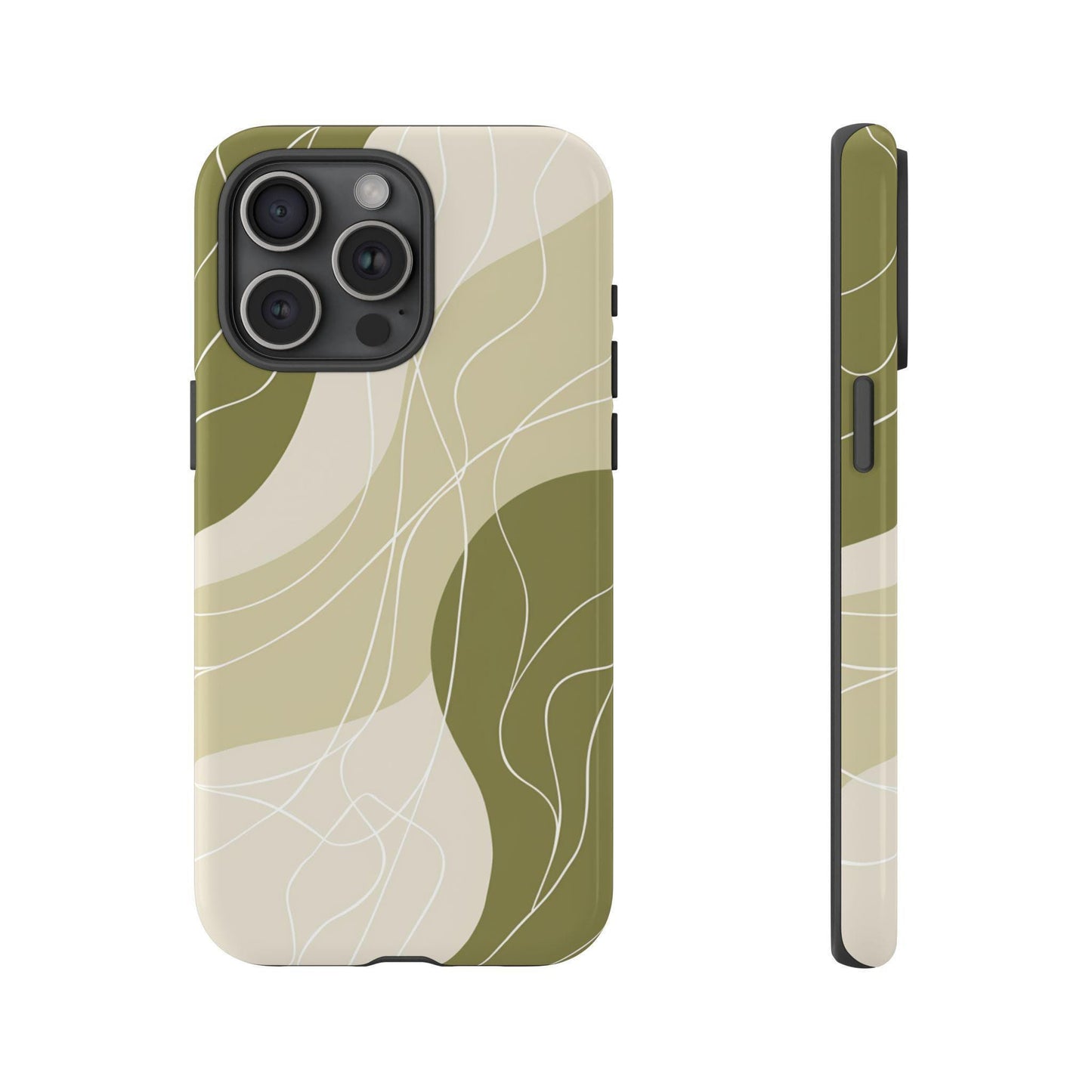 Sage Green Contour Wave Lines