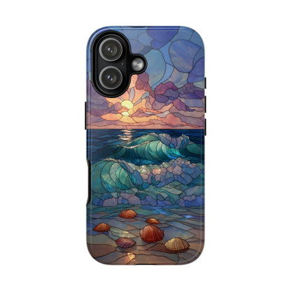 Lavender Beach Stained Glass Waves