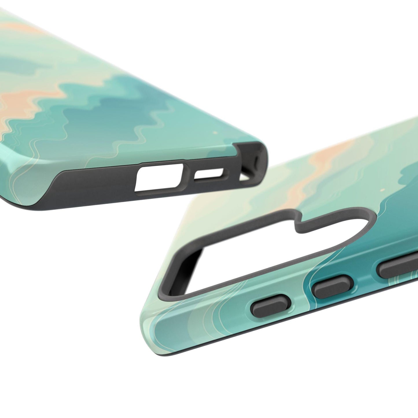 Teal River Abstract Flowing Waves
