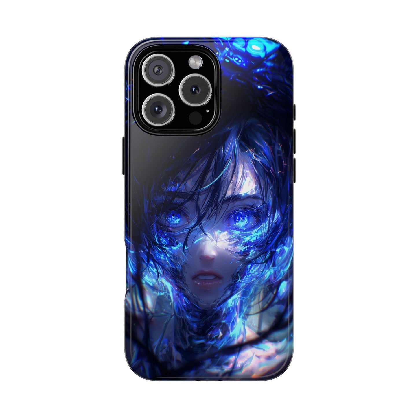 Neon Blue Anime Cyber Girl