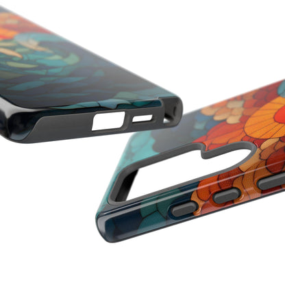 Beach Sunset Teal Orange Stained Glass