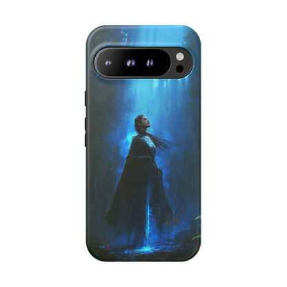 Elegant Knightess Blue Magical Aura