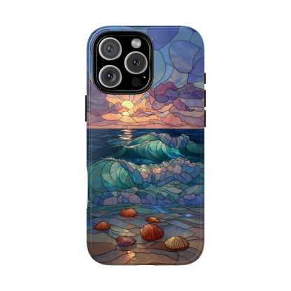Lavender Beach Stained Glass Waves