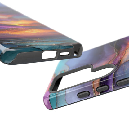 Serene Lavender Sunset Glass Layers