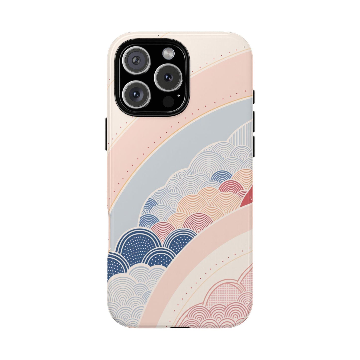 Retro Abstract Pastel Blue Pink