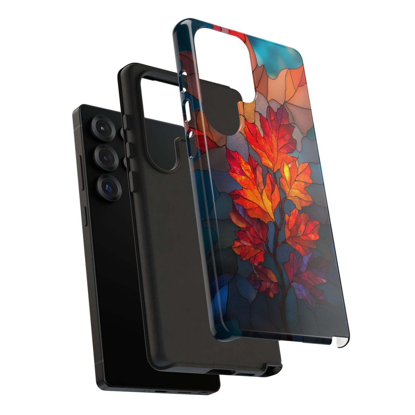 Autumn Leaves Stained Glass Orange
