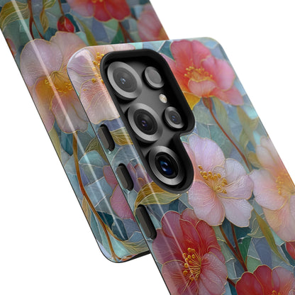 Pastel Pink Flowers Stained Glass