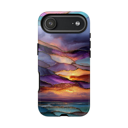 Serene Lavender Sunset Glass Layers