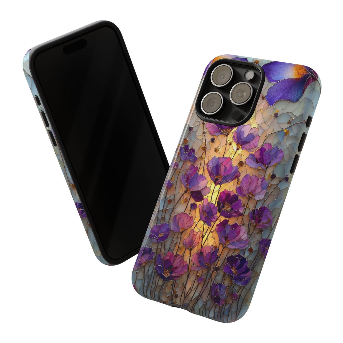 Wildflowers Purple Floral Stained Glass