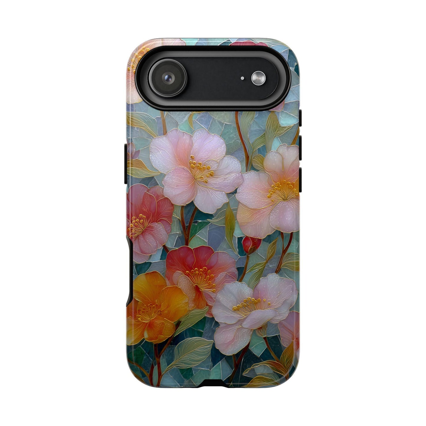 Pastel Pink Flowers Stained Glass