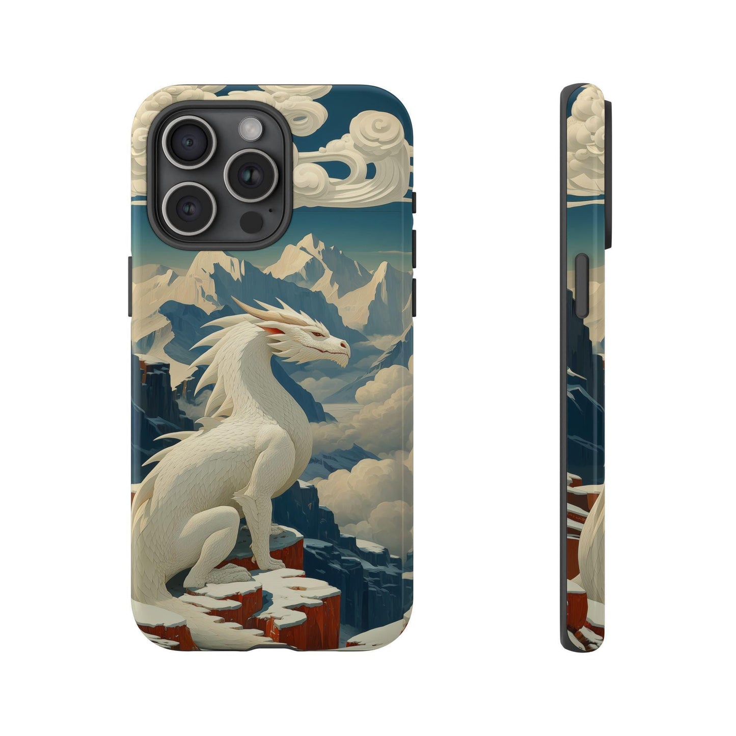 Ice White Dragon Blizzard Mountains