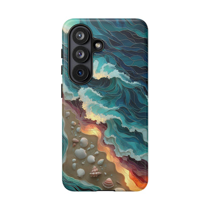 Sea Waves Stained Glass Shells