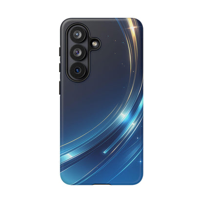 Blue Metallic Curved Wave