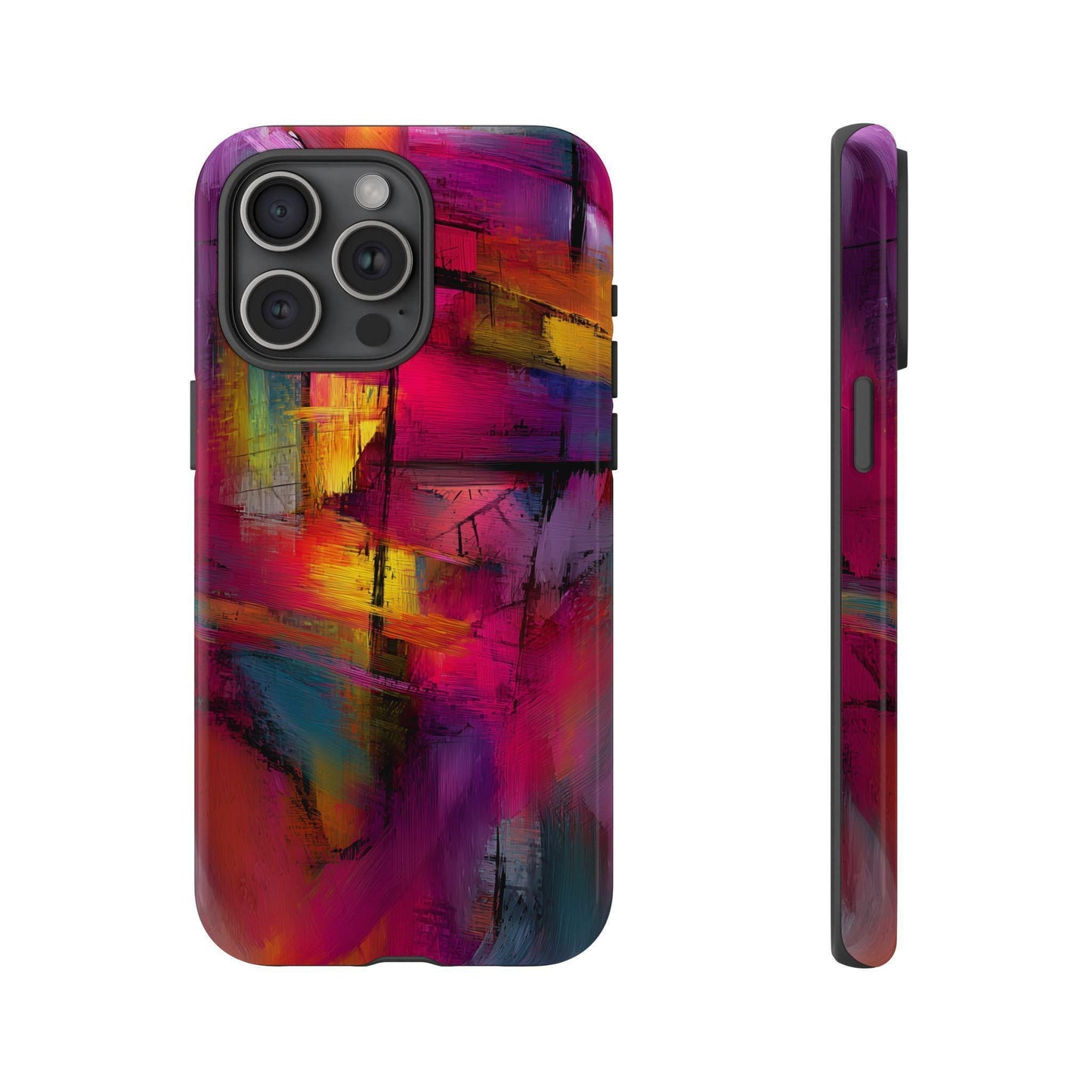 Chaotic Love Abstract Magenta Paint Art