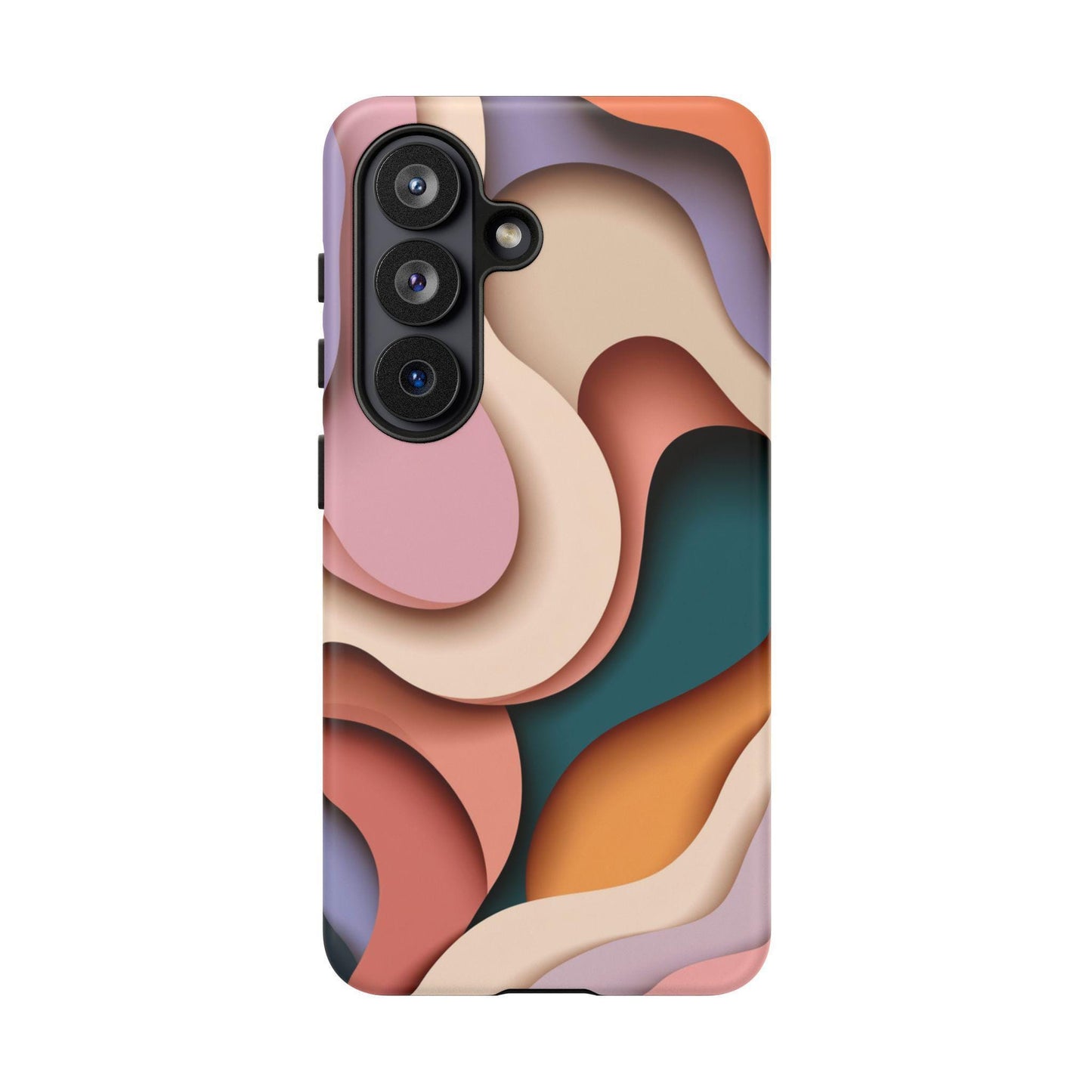 Pink Beige Abstract Wavy Pattern