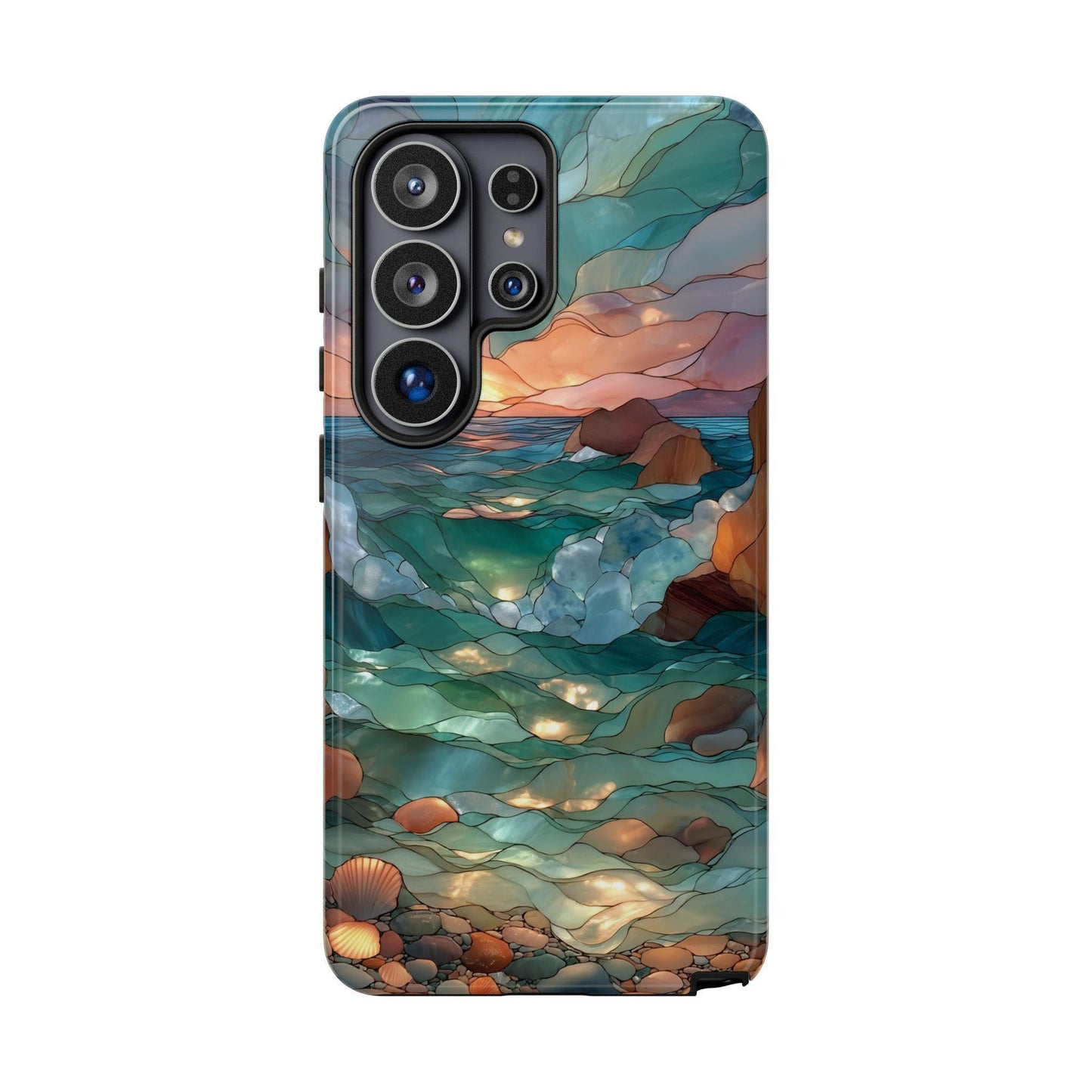 Stained Glass Rocky Beach