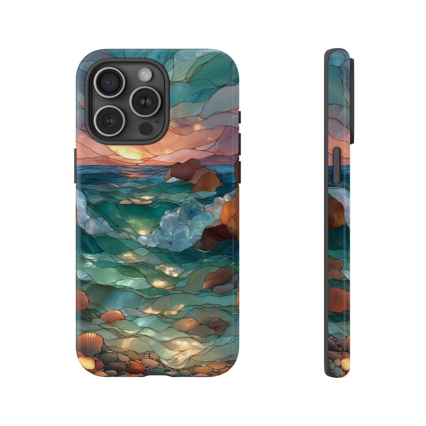Stained Glass Rocky Beach