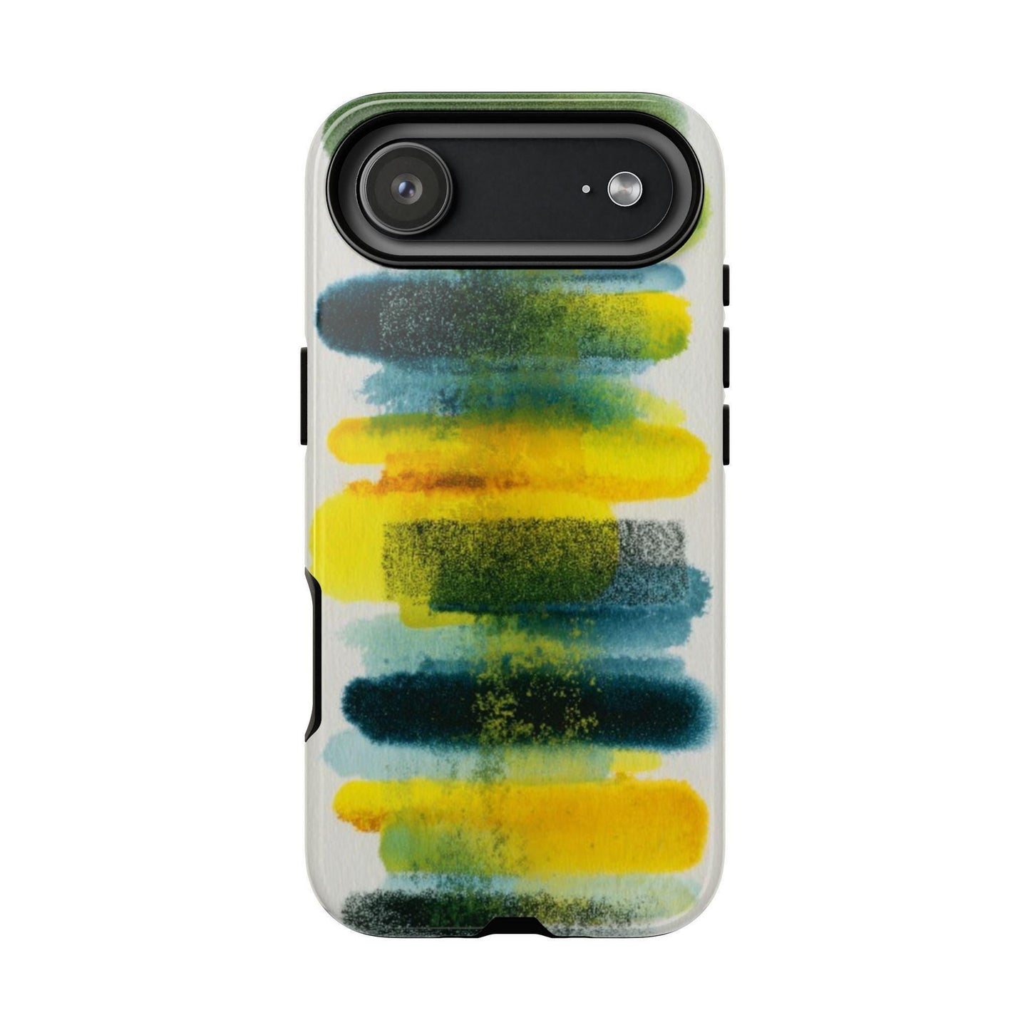 Green Yellow Citron Cascade Brush Strokes