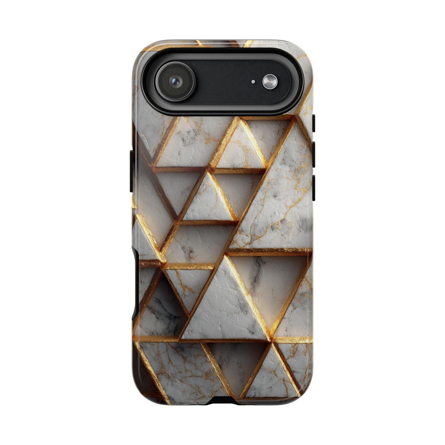 Geometric White Gold Marble