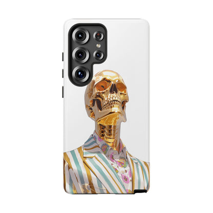 Golden Skeleton Striped Suit Skull