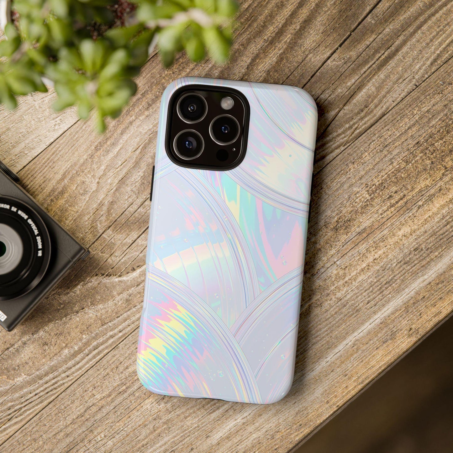 Pastel Curves Iridescent Discs
