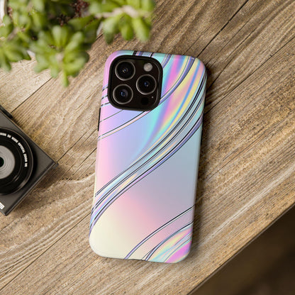 Sleek Iridescent Silver Waves