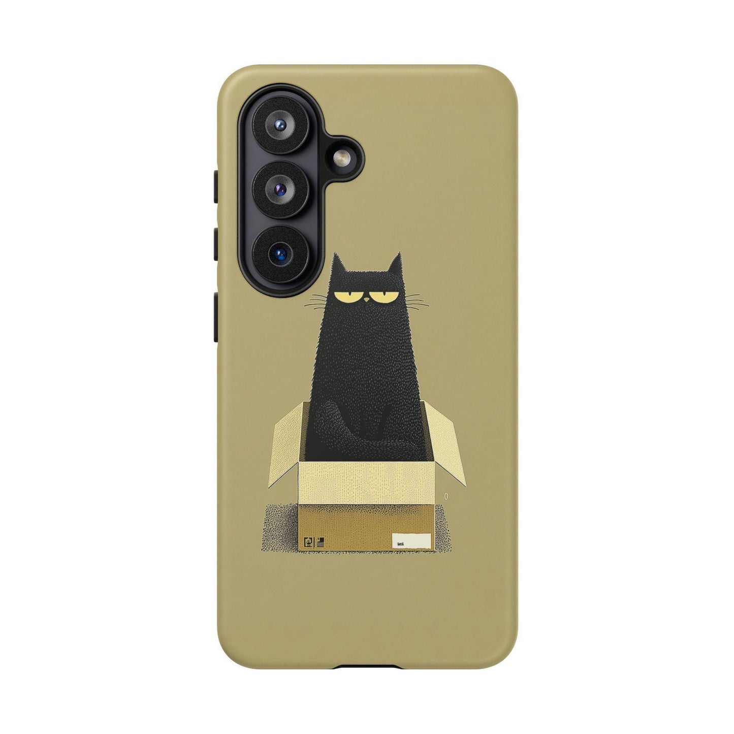 Grumpy Black Cat Cardboard Box