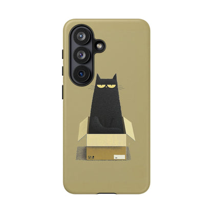 Grumpy Black Cat Cardboard Box