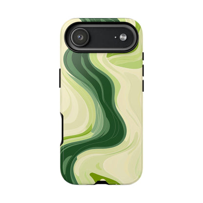 Lime Green Wavy Cream Vector