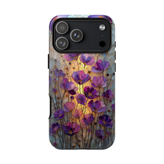 Wildflowers Purple Floral Stained Glass