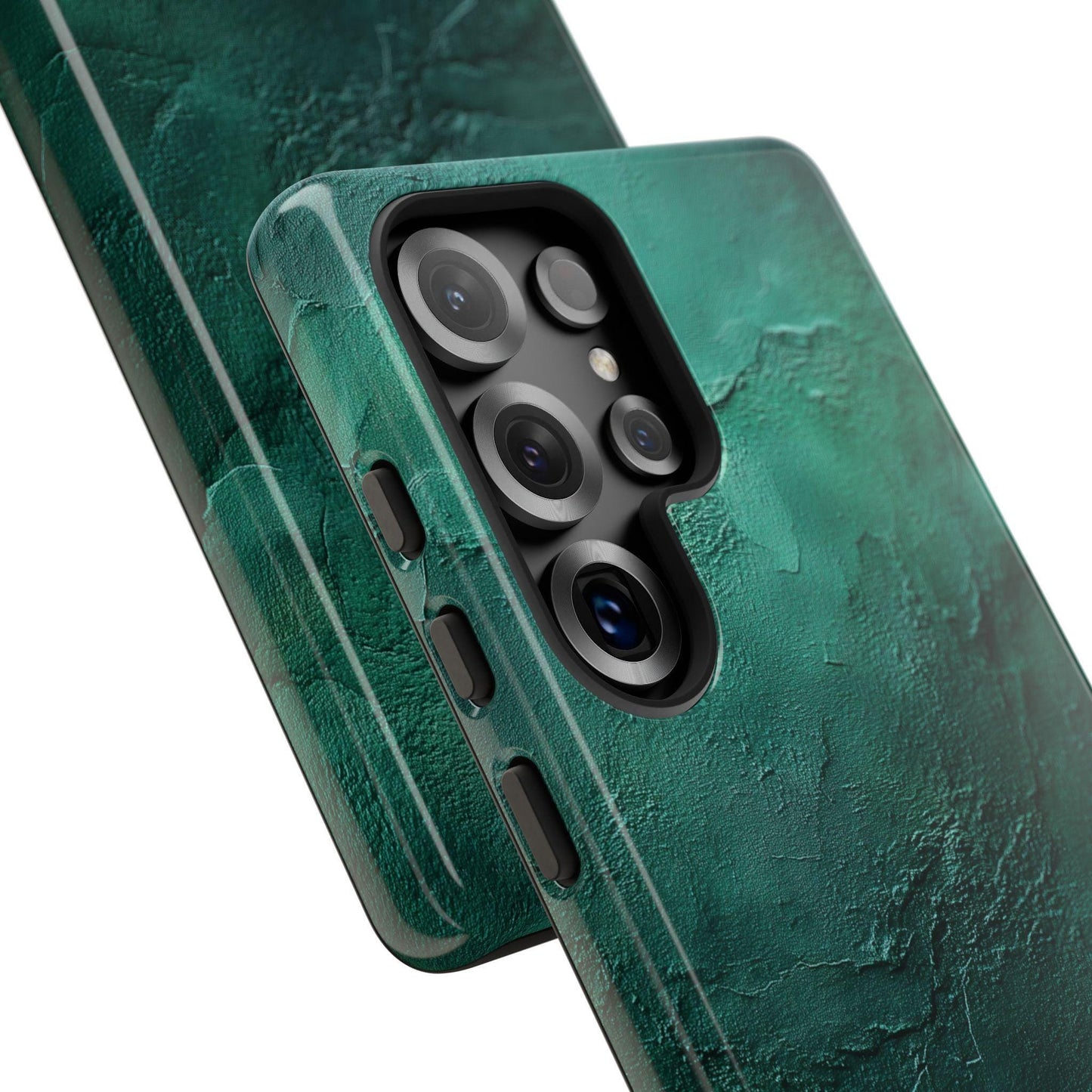 The image is an advertisement for a "Tough Case" for an iPhone, highlighting its durability and top-rated quality.