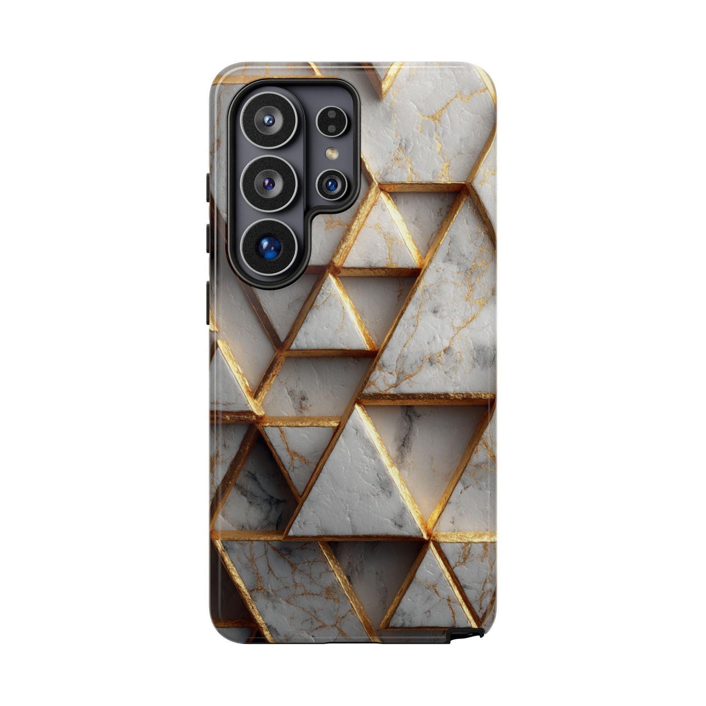 Geometric White Gold Marble