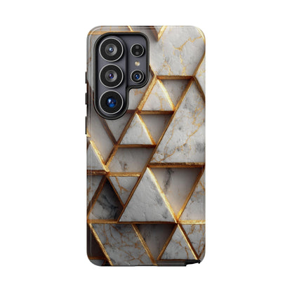 Geometric White Gold Marble