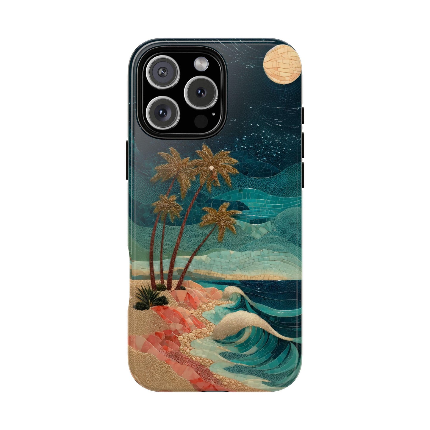 Night Beach Waves Mosaic