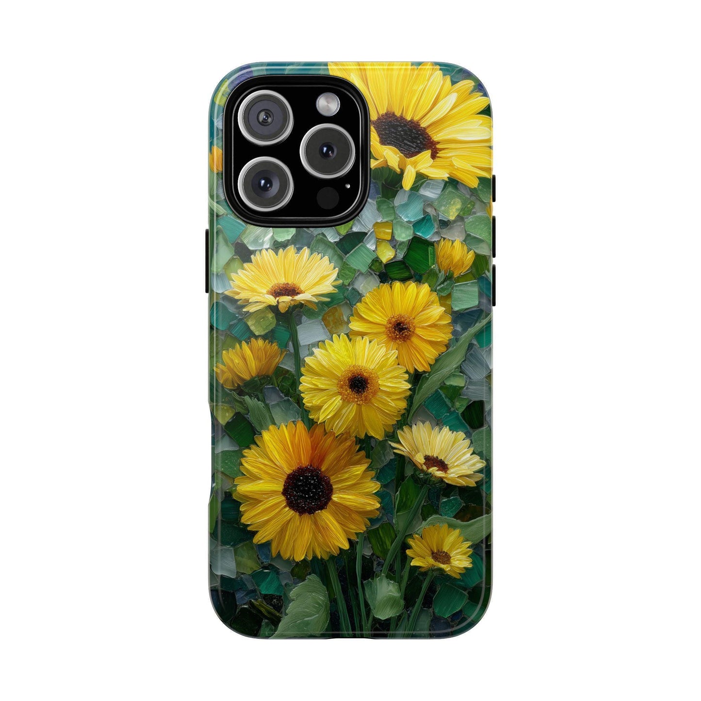 Vibrant Sunflowers Stained Glass