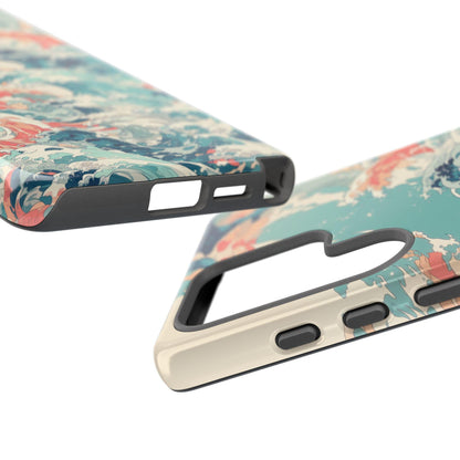 Teal Ocean Waves Coral Pastel