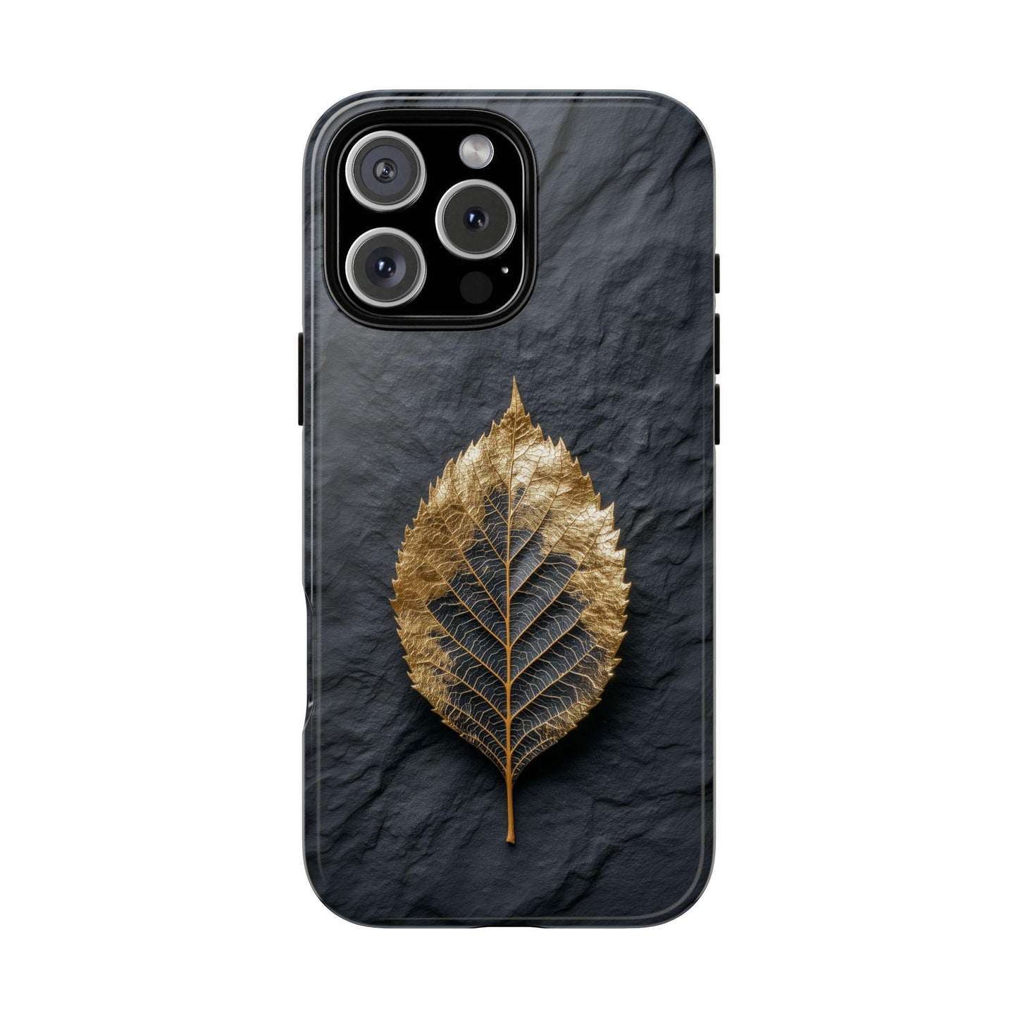 Gold Foil Leaf Dark Charcoal