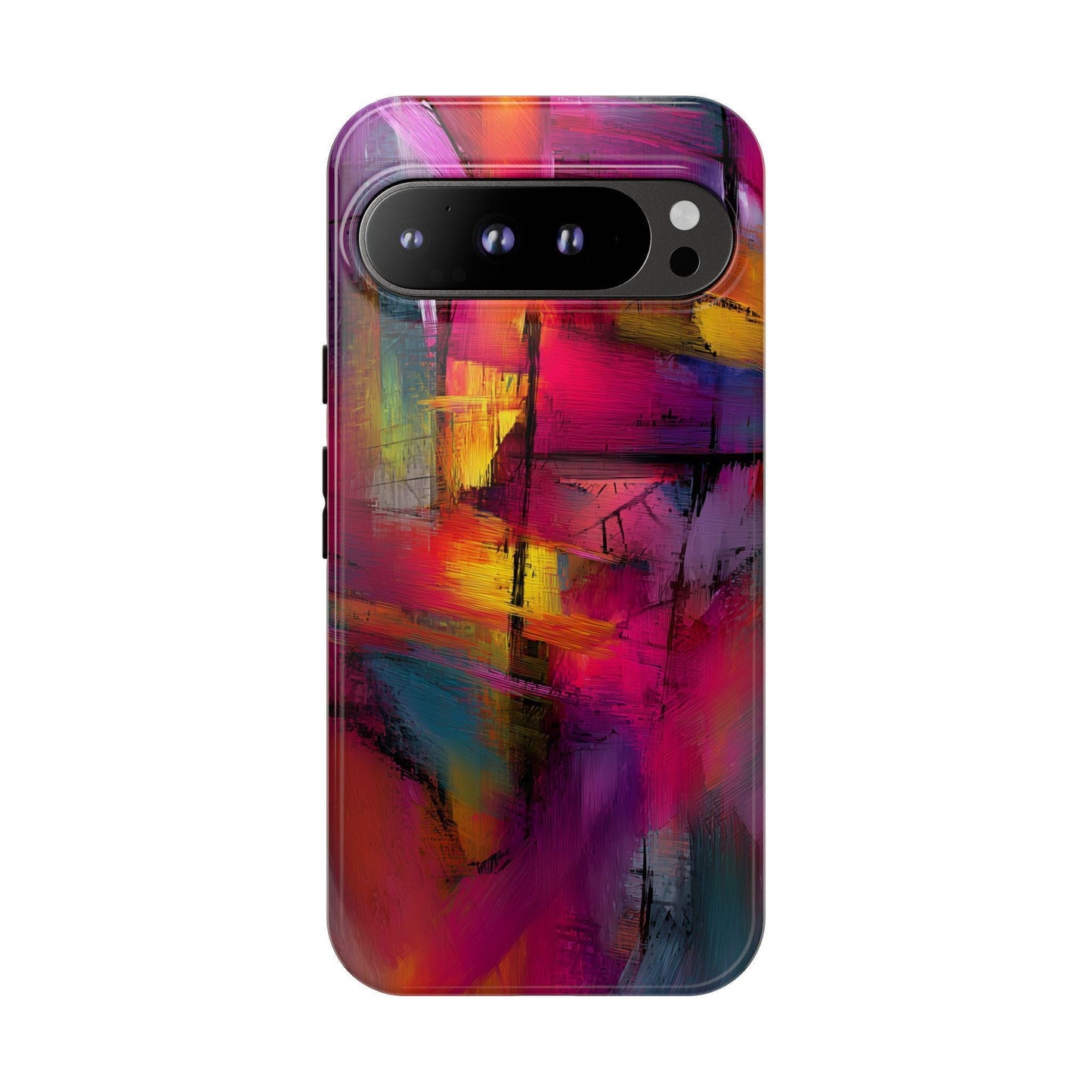Chaotic Love Abstract Magenta Paint Art