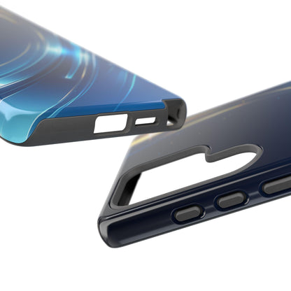 Blue Metallic Curved Wave