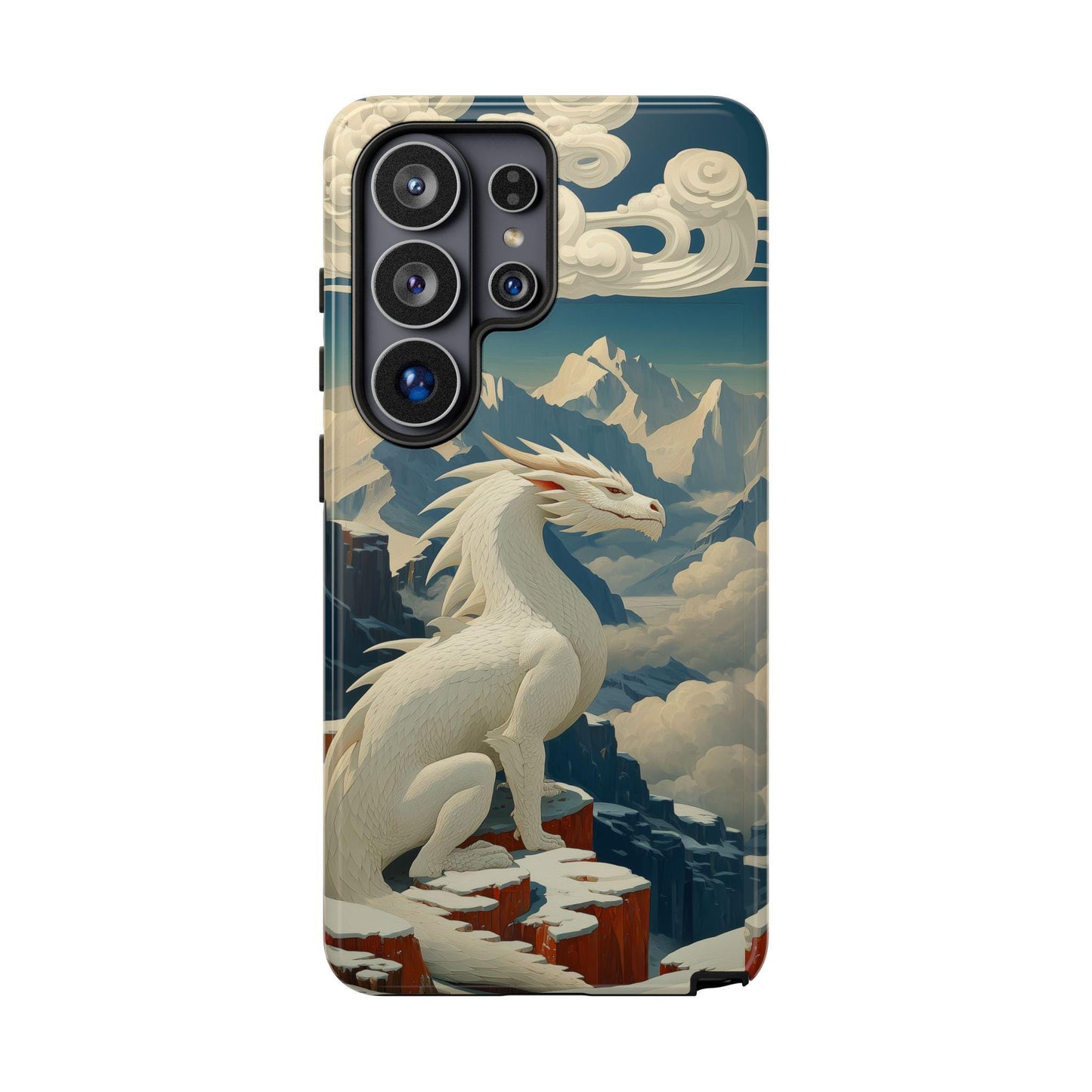 Ice White Dragon Blizzard Mountains